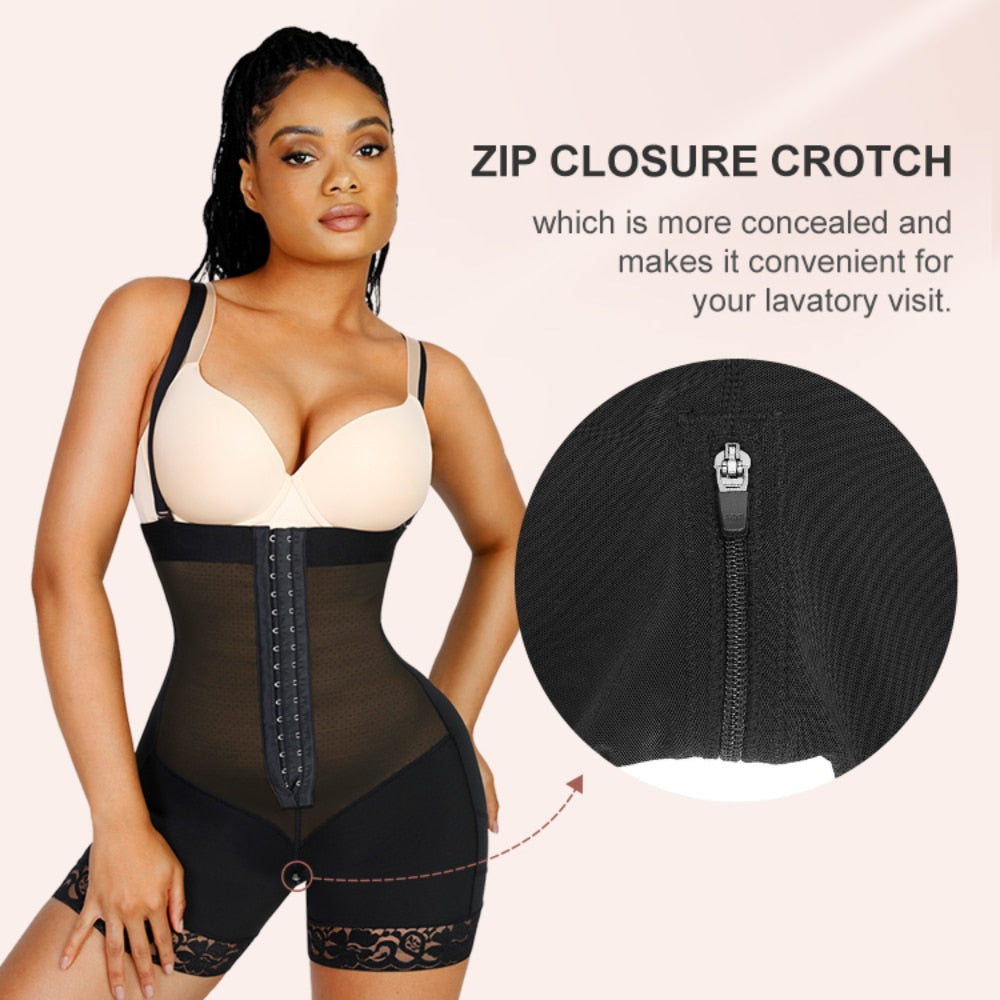 Women's Body Shaping Bodysuit With Open Crotch And Butt Lifting