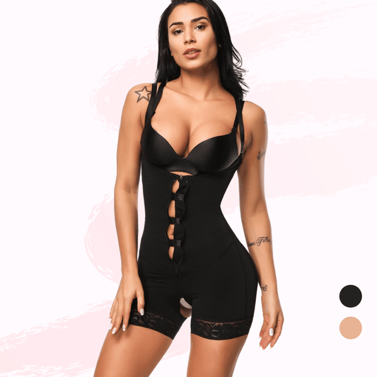 TrophyWifey CorePlus™ Fit | Lace Bodysuit Shapewear | Nude